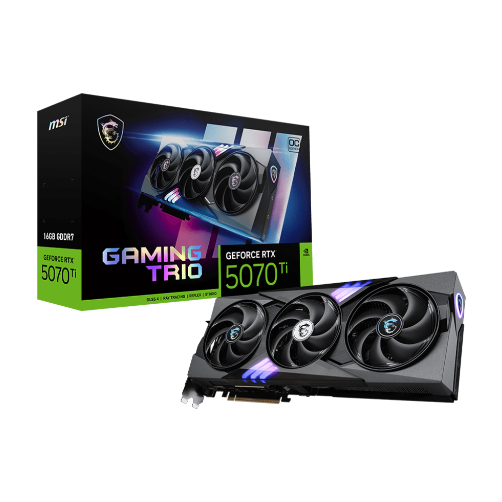 MSI GeForce RTX 5070 Ti 16GB GAMING TRIO OC Graphic Card - Black