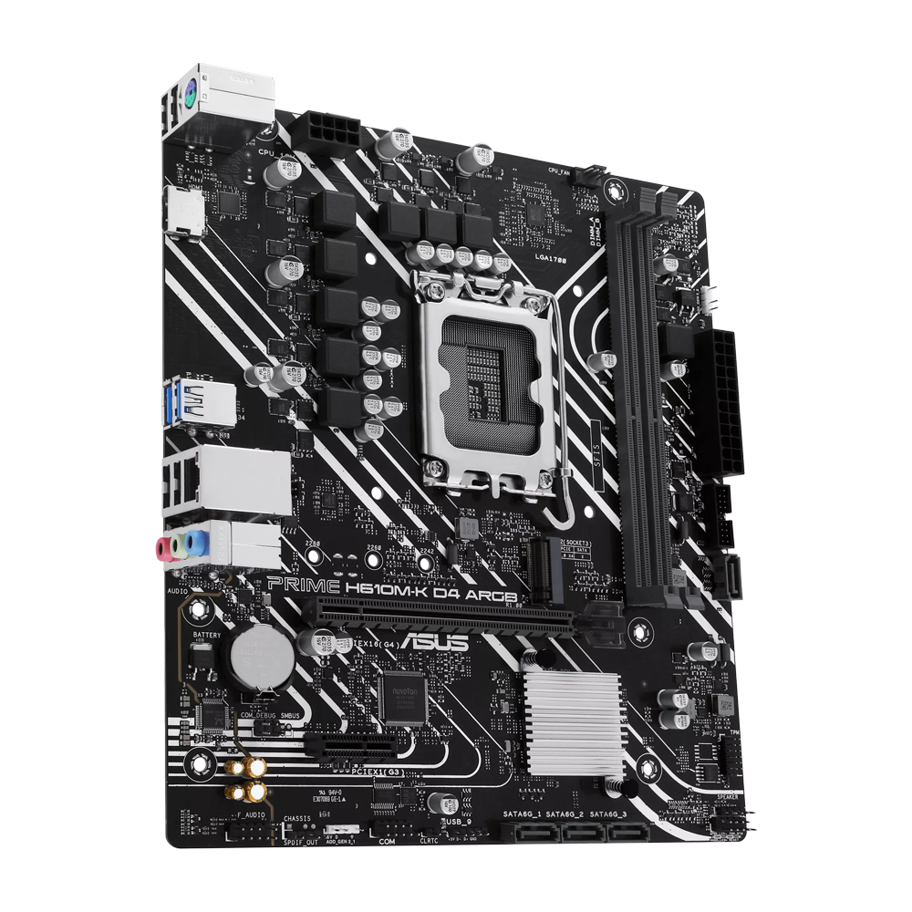 ASUS PRIME H610M-K DDR4 ARGB Motherboard - Black