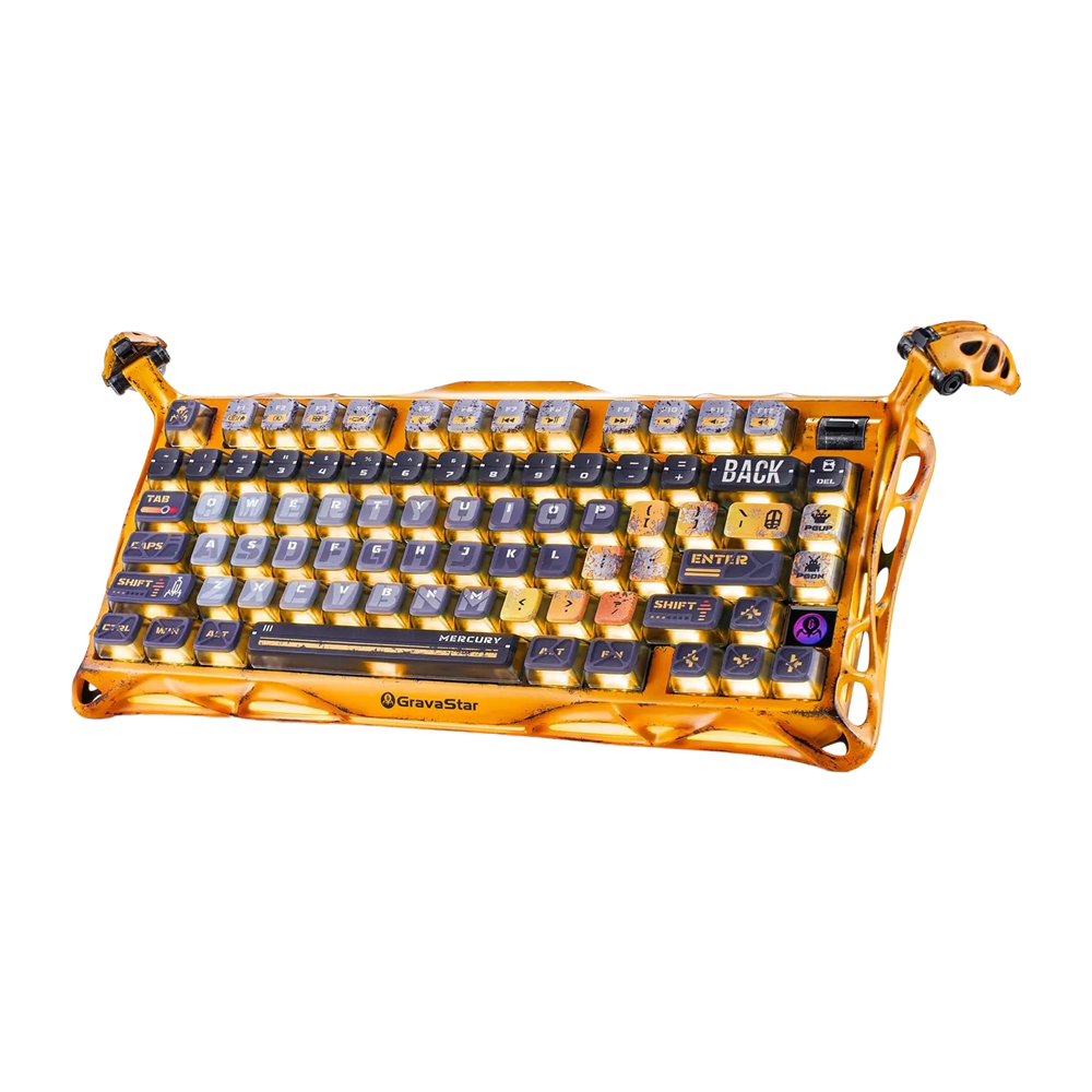 GravaStar Mercury K1 Pro 75% Mechanical Wireless Gaming Keyboard - Battle Worn Yellow