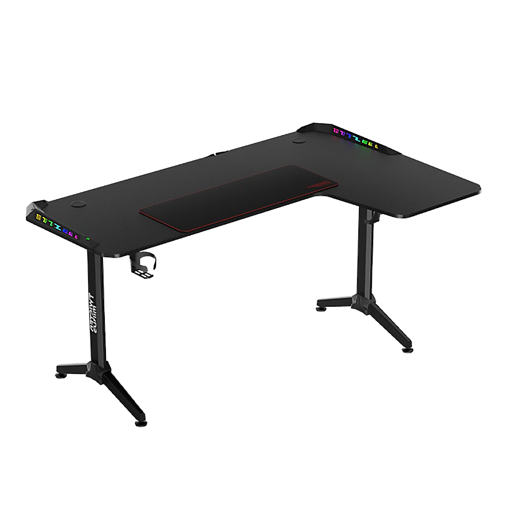 TWISTED MINDS WARRIOR L-Shaped RGB Gaming Desk Right - Black