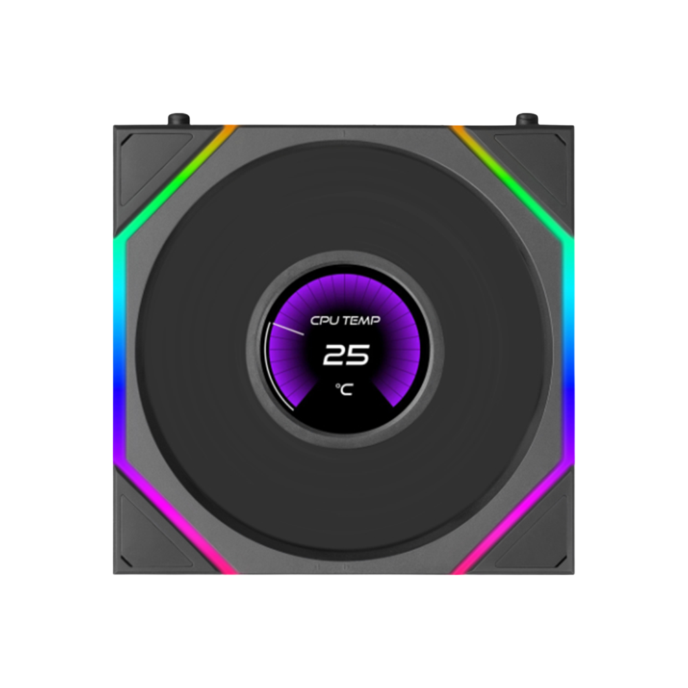 LIAN LI UNI FAN TL Flex Reverse Blade Wireless ARGB With 1.8'' LCD Screen Case Fan - Black