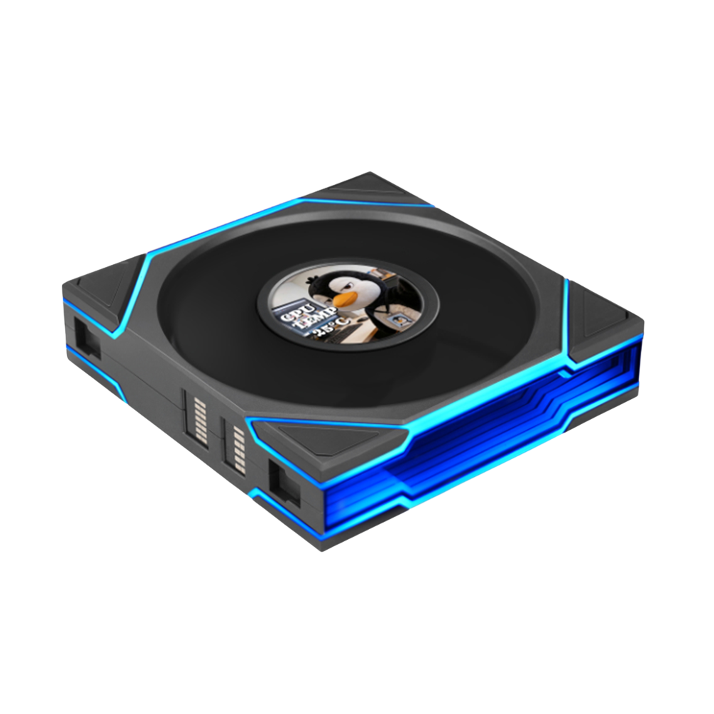 LIAN LI UNI FAN TL Flex Reverse Blade Wireless ARGB With 1.8'' LCD Screen Case Fan - Black
