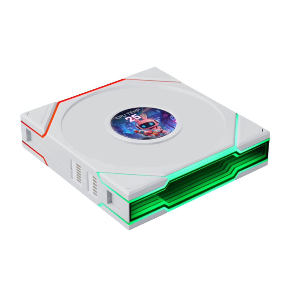 LIAN LI UNI FAN TL Flex Reverse Blade Wireless ARGB With 1.8'' LCD Screen Case Fan - White