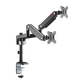 GAMEON Pole Mounted Gas Spring Dual Monitor Arm