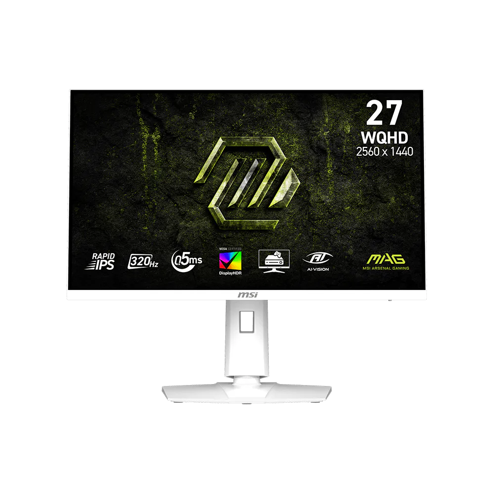MSI MAG 27 Inch 320Hz WQHD HDMI 2.1 0.5ms IPS Gaming Monitor - White