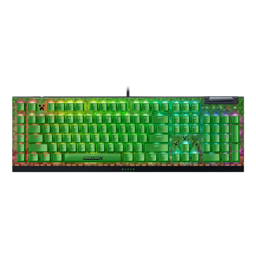 RAZER BlackWidow V4 X Green Switch Minecraft Edition Wired Gaming Keyboard - Green