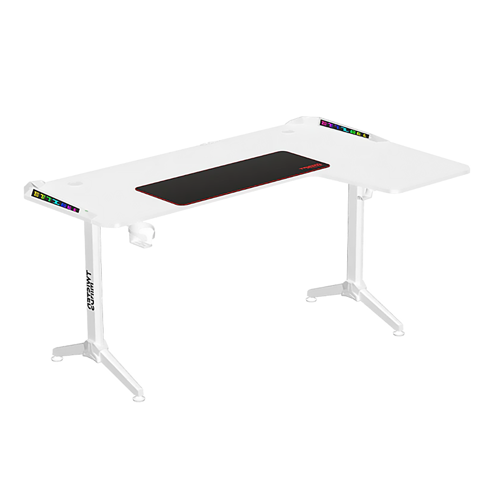 Twisted Minds Corner Gaming Desk RGB Right White