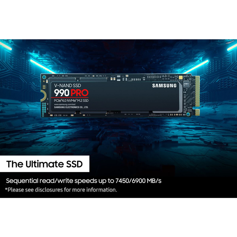 SAMSUNG 990 PRO M.2 2280 PCIe GEN4X4 NVMe SSD (R:7,450 MB/s W:6,900 MB/s) - 1TB