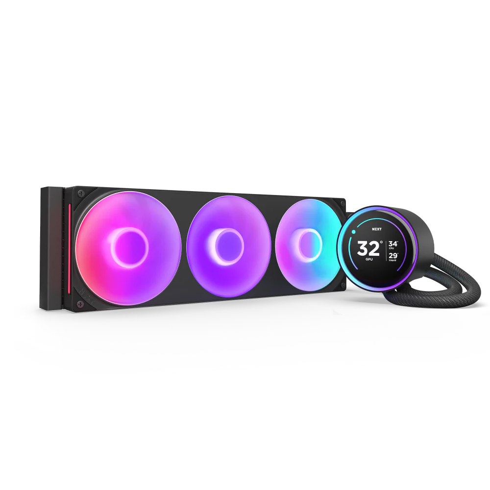 NZXT Kraken Elite 360 RGB V2 360mm AIO With 2.72 IPS LCD Liquid Cooler - Black
