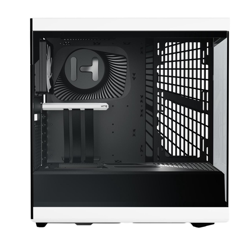 HYTE Y40 Panoramic Tempered Glass With Two 120mm fans, PCI-E 4.0 Vertical Mount included ATX Mid Tower Case - Black/White