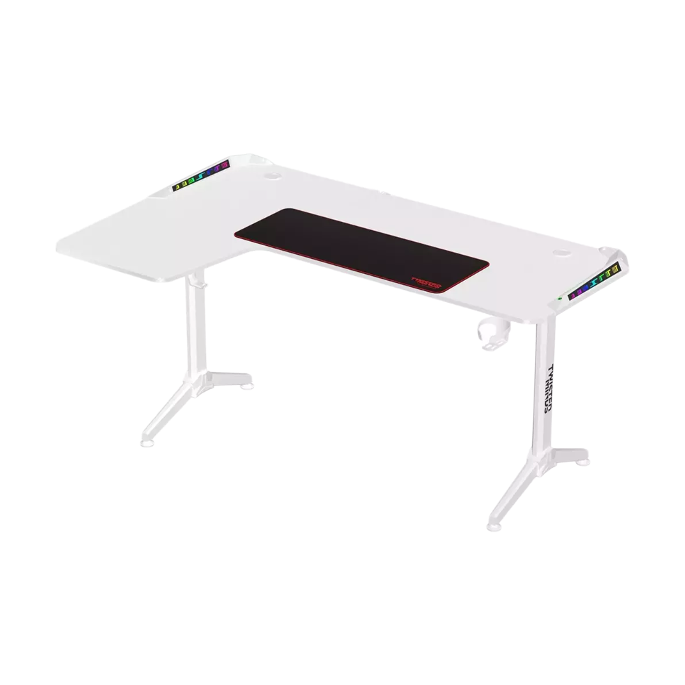 Twisted Minds Corner L-Shaped Gaming Desk RGB Left - White