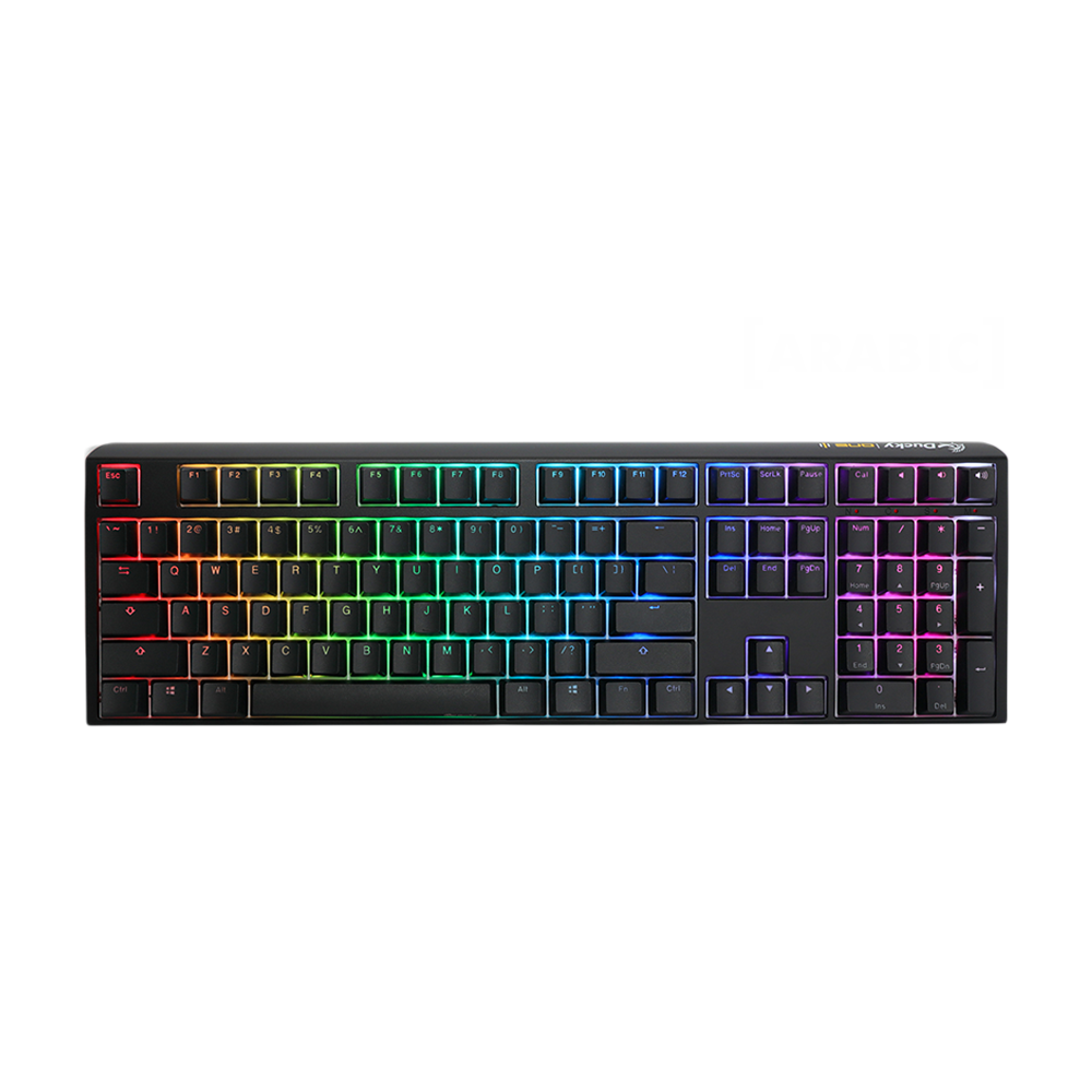 DUCKY ONE 3 PBT HOT SWAP FULL SIZE Blue Switch Cherry RGB Wired Mechanical Gaming Keyboard Arabic - Classic Black
