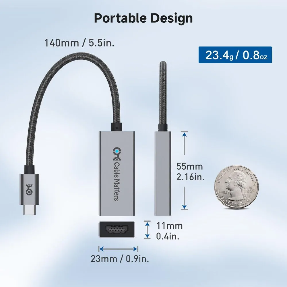 Cable Matters 48Gbps USB C to HDMI 2.1 Adapter
