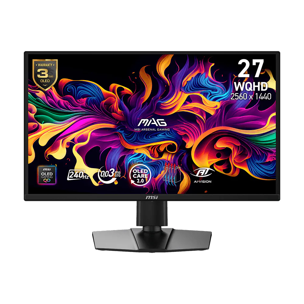 MSI MAG 272QP X24 27 Inch 240Hz WQHD HDMI 2.1 0.03ms QD-OLED Gaming Monitor - Black