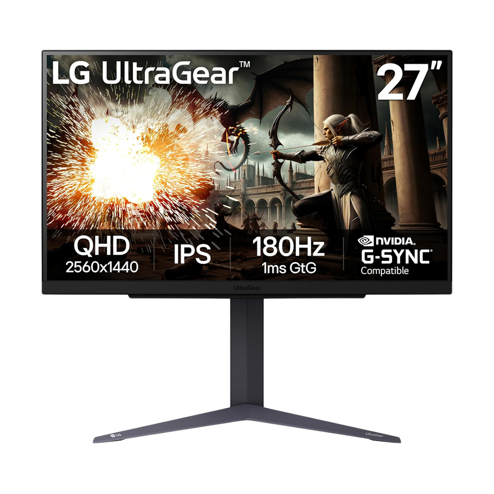LG Ultragear 27 Inch QHD 200Hz QHD HDMI 1ms IPS Gaming Monitor - Black