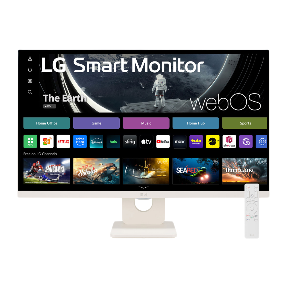 LG 27 Inch 60Hz FHD 5ms IPS webOS Smart Monitor - White
