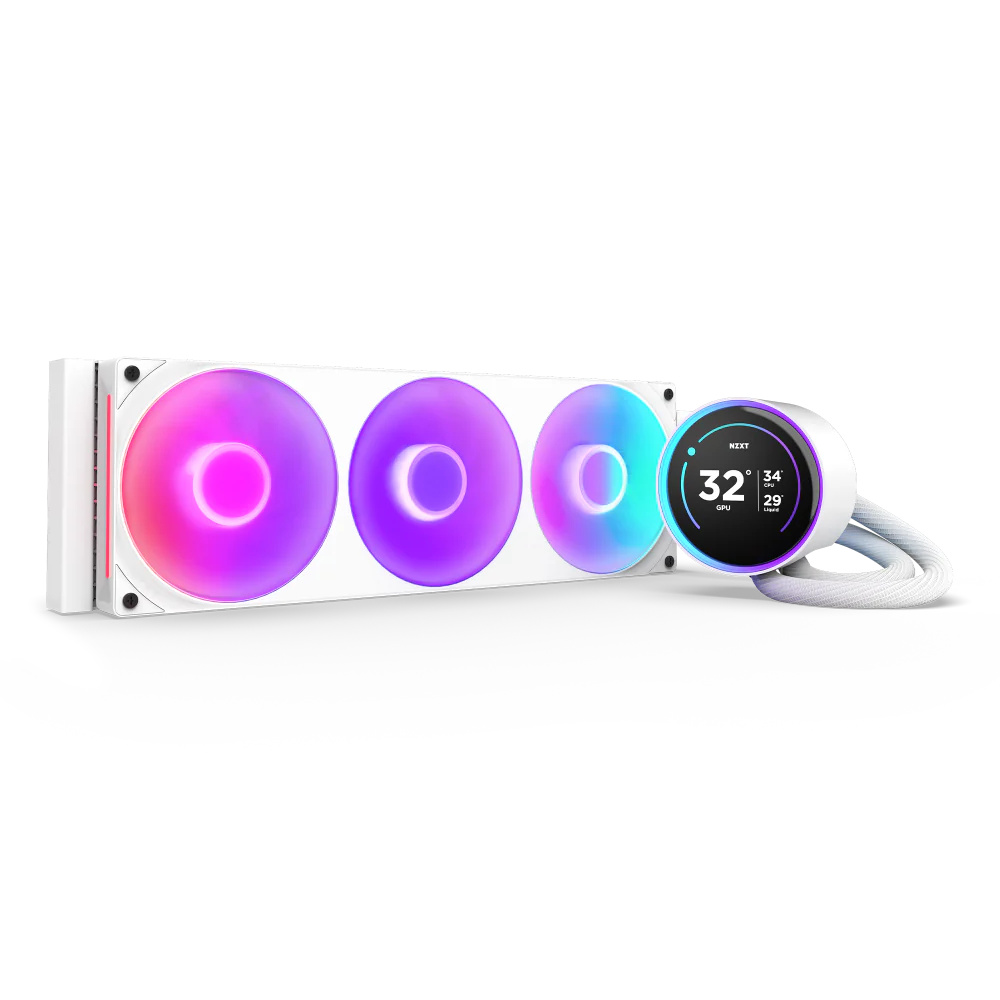 NZXT Kraken Elite 360 RGB V2 360mm AIO With 2.72 IPS LCD Liquid Cooler - White