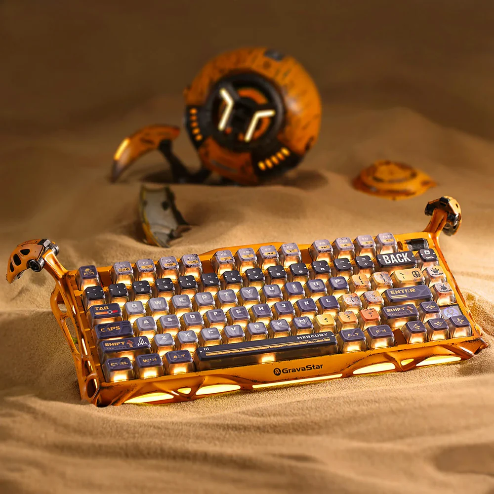 GravaStar Mercury K1 Pro 75% Mechanical Wireless Gaming Keyboard - Battle Worn Yellow