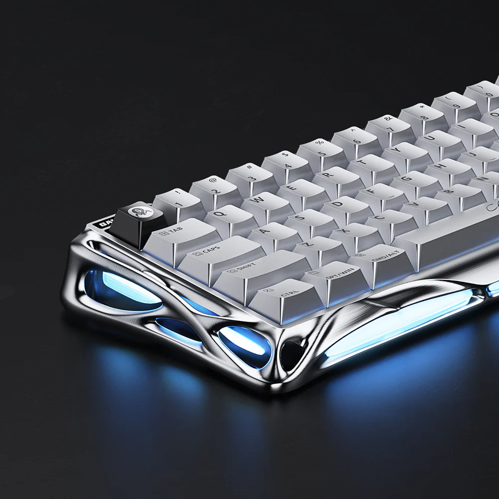 GravaStar Mercury V60 Pro 60% Magnetic Switch Gaming Keyboard - Chrome Silver