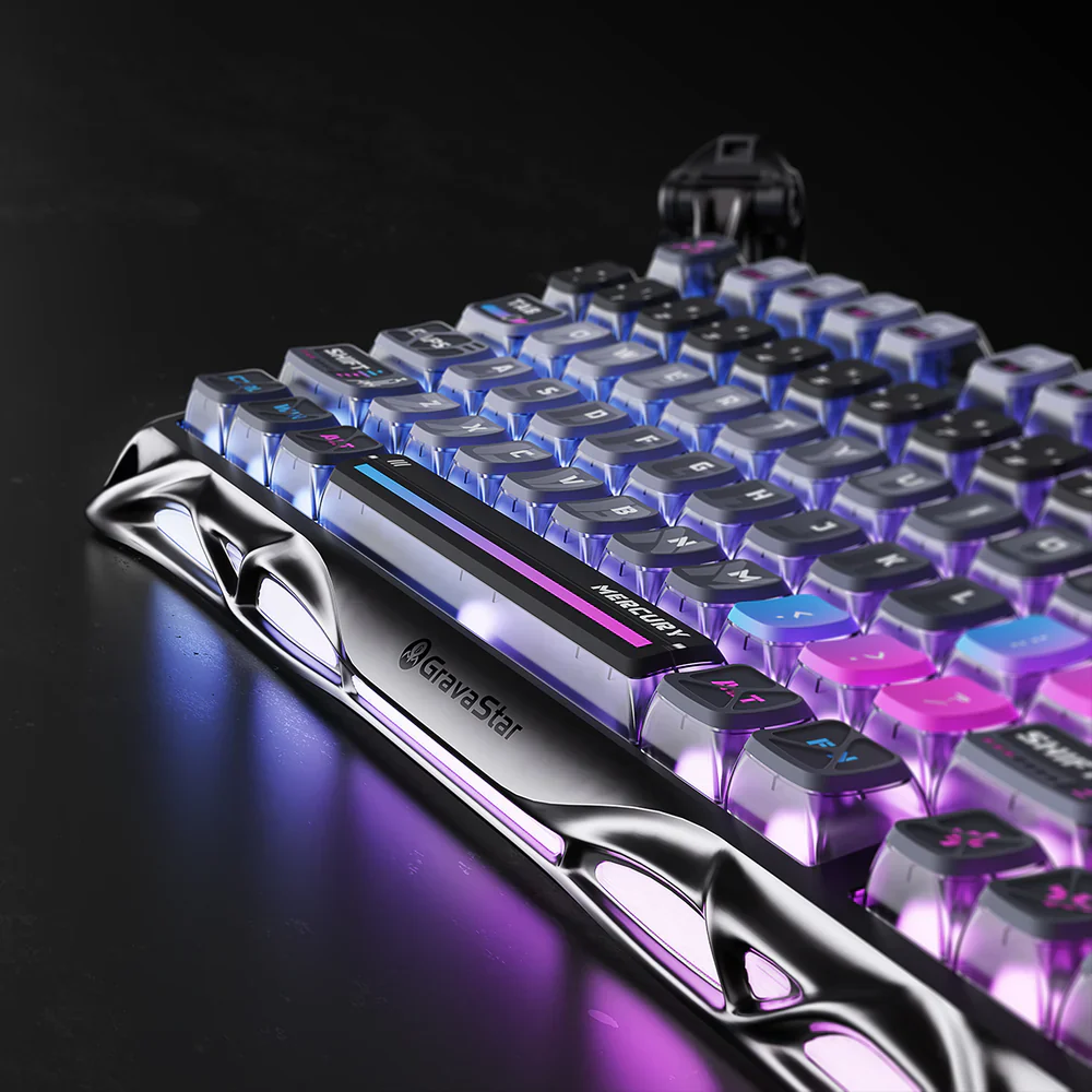 GravaStar Mercury K1 Pro 75% Mechanical Wireless Gaming Keyboard - Cyberpunk