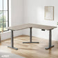Gamvity L Shape Standing Ergonomic 3 Legs Stand Up Modern Furniture Table Electric Height Adjustable Desk(1000x1750mm) - Grey / White OAK
