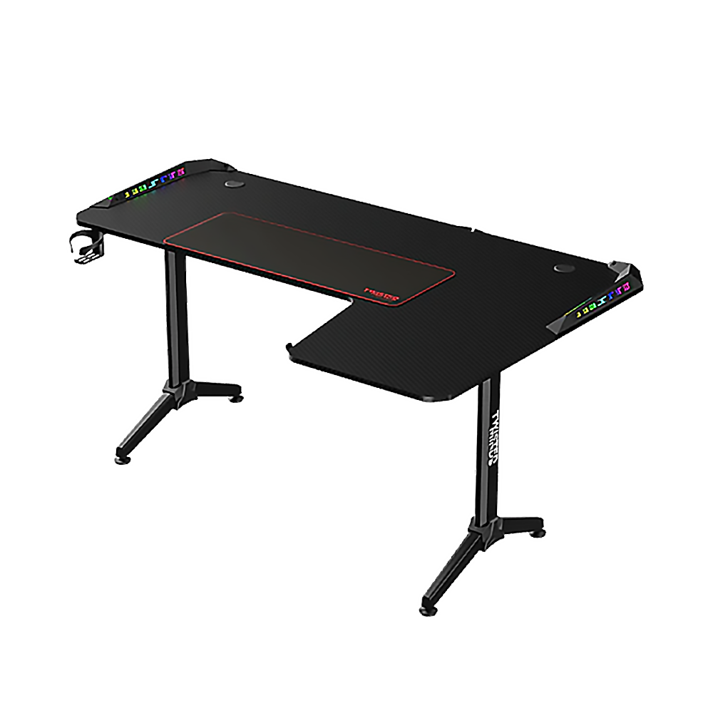 TWISTED MINDS WARRIOR L-Shaped RGB Gaming Desk Right - Black