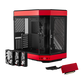 HYTE Dual Chamber Panoramic Tempered Glass ATX Case With 3 Fans - Black/Red