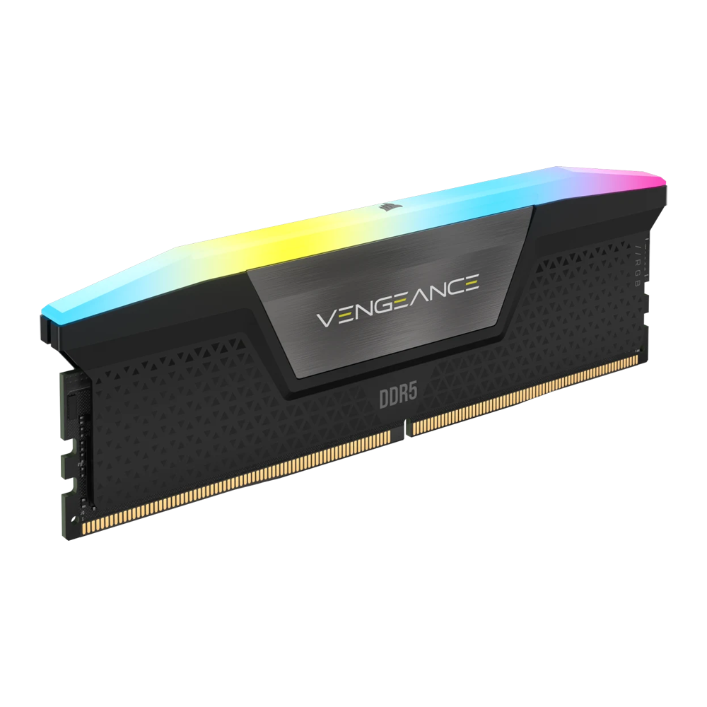 CORSAIR VENGEANCE RGB 16GB (1x16GB) DDR5 DRAM 5200MT/s CL40 Memory Kit - Black