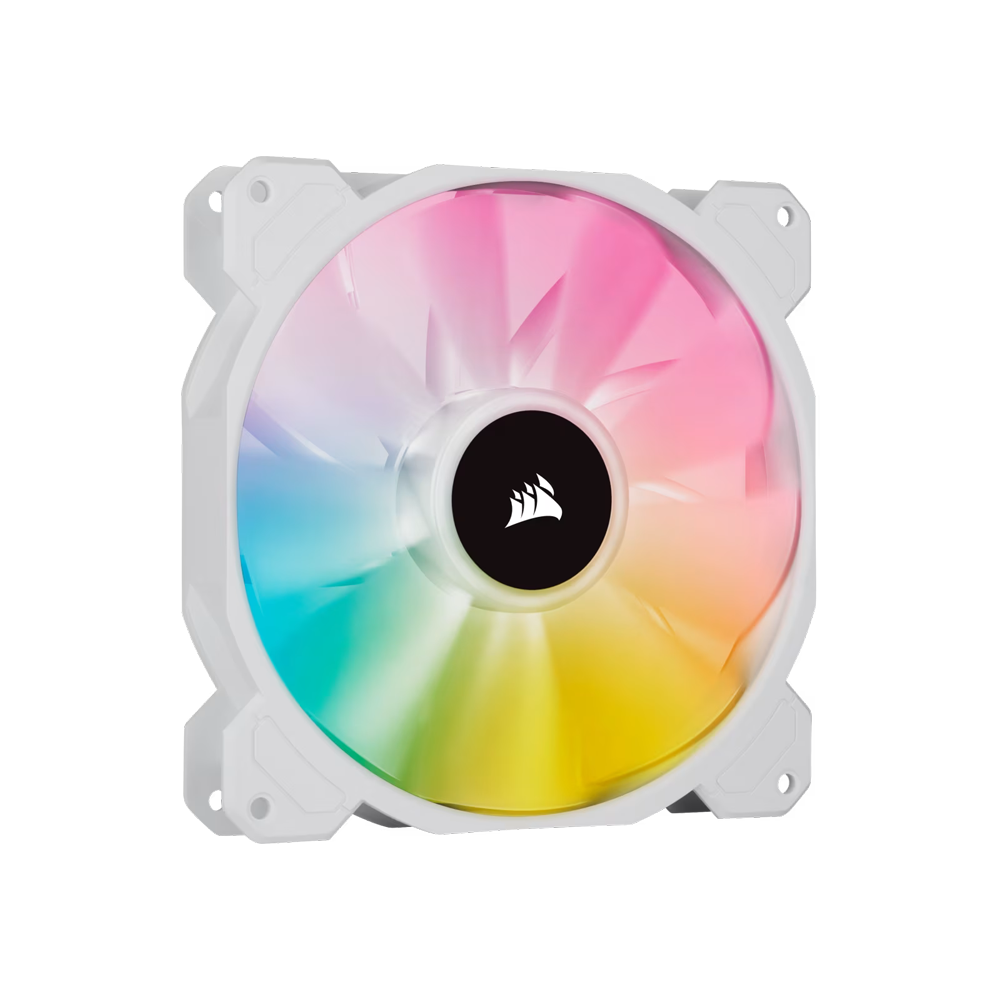 CORSAIR iCUE SP140 RGB ELITE Performance 140mm PWM Fan Dual Fan Kit With Lighting Node Core - White
