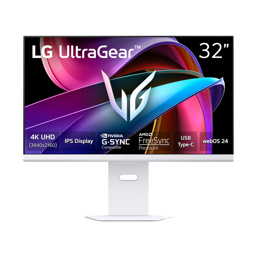 LG UltraGear 32 Inch 144Hz 4K UHD HDMI 2.1 1ms IPS Smart (webOS) Gaming Monitor - White