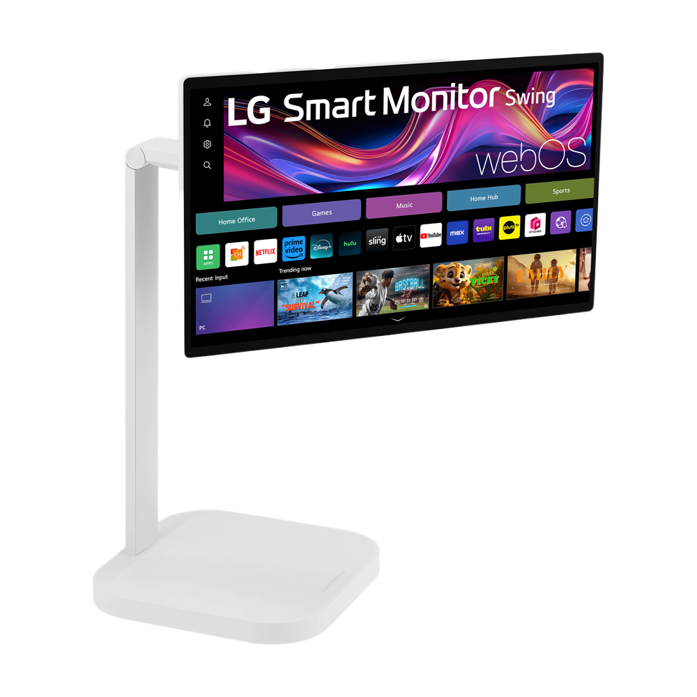 LG 32 Inch 60 Hz 4K UHD IPS Touchscreen Smart Monitor Swing with Rolling Stand - White