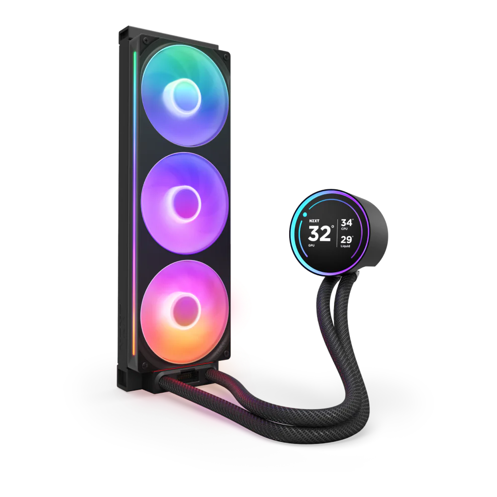NZXT Kraken Elite 360 RGB V2 360mm AIO With 2.72 IPS LCD Liquid Cooler - Black