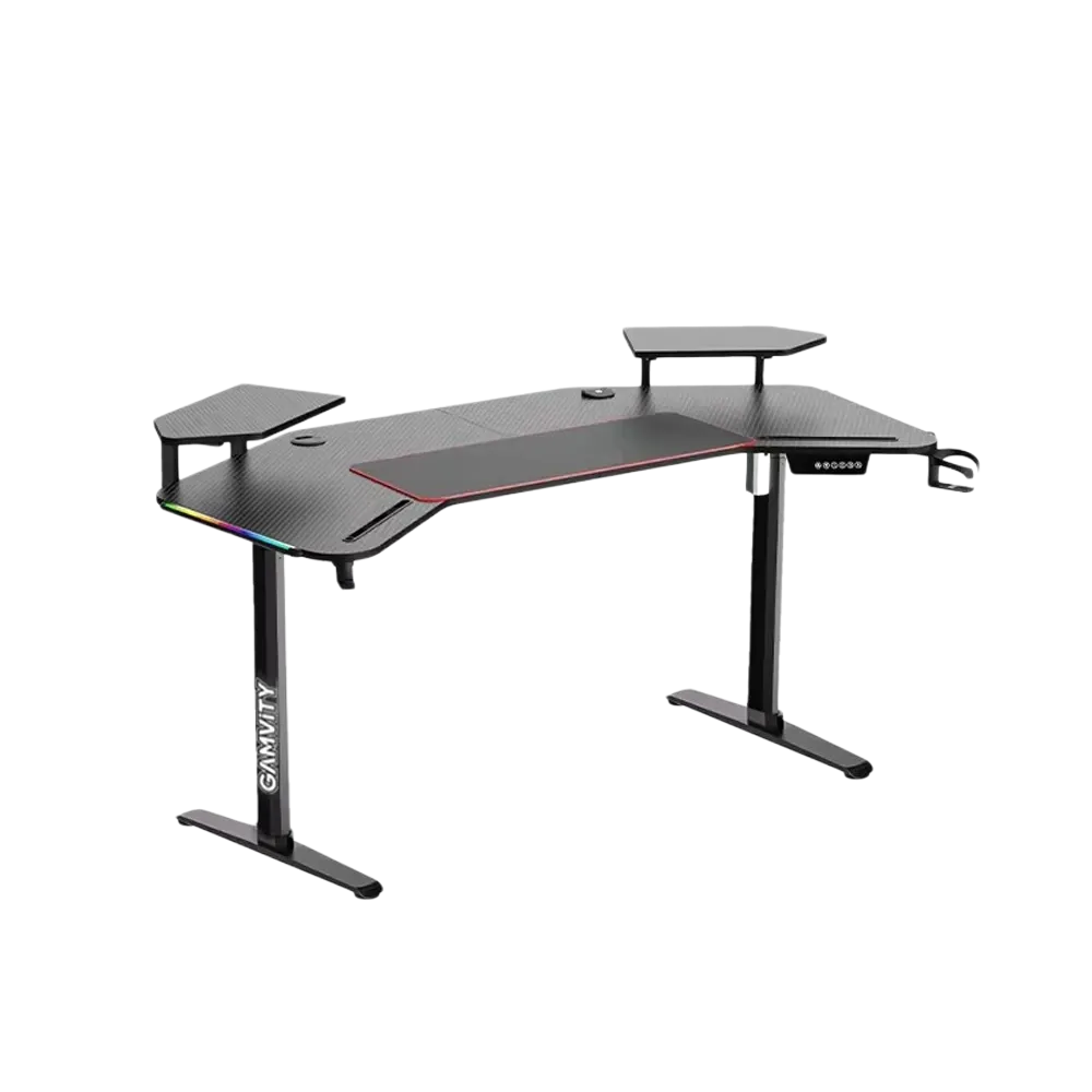 Gamvity Electric Height Adjustable Gaming Desk(1600*800*750) - Black