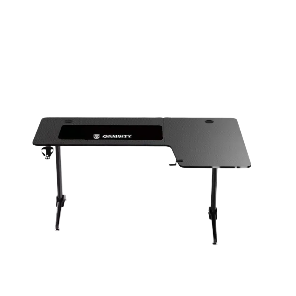 Gamvity Professional Gaming Desk L Shaped (1600*1000*750) - Right Black