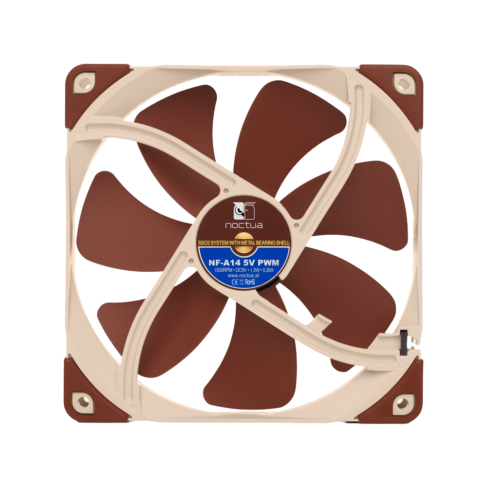 NOCTUA NF-A14 5V PWM 140mm Premium Silent Fan - Brown