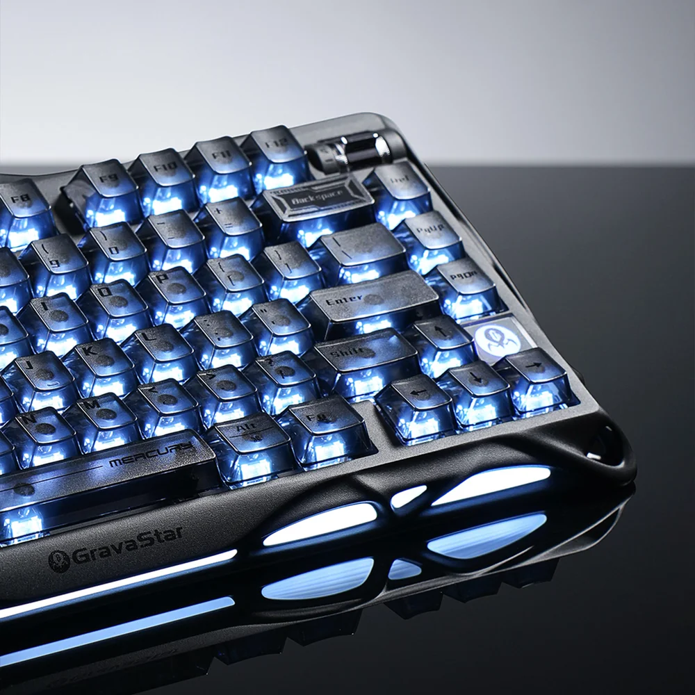 GravaStar Mercury K1 75% Mechanical Wireless Gaming Keyboard - Stealth Black