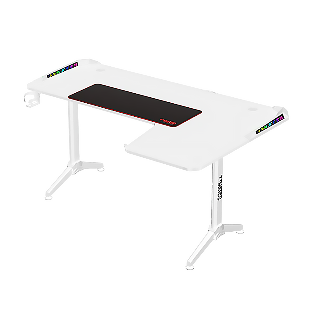 Twisted Minds Corner Gaming Desk RGB Right White