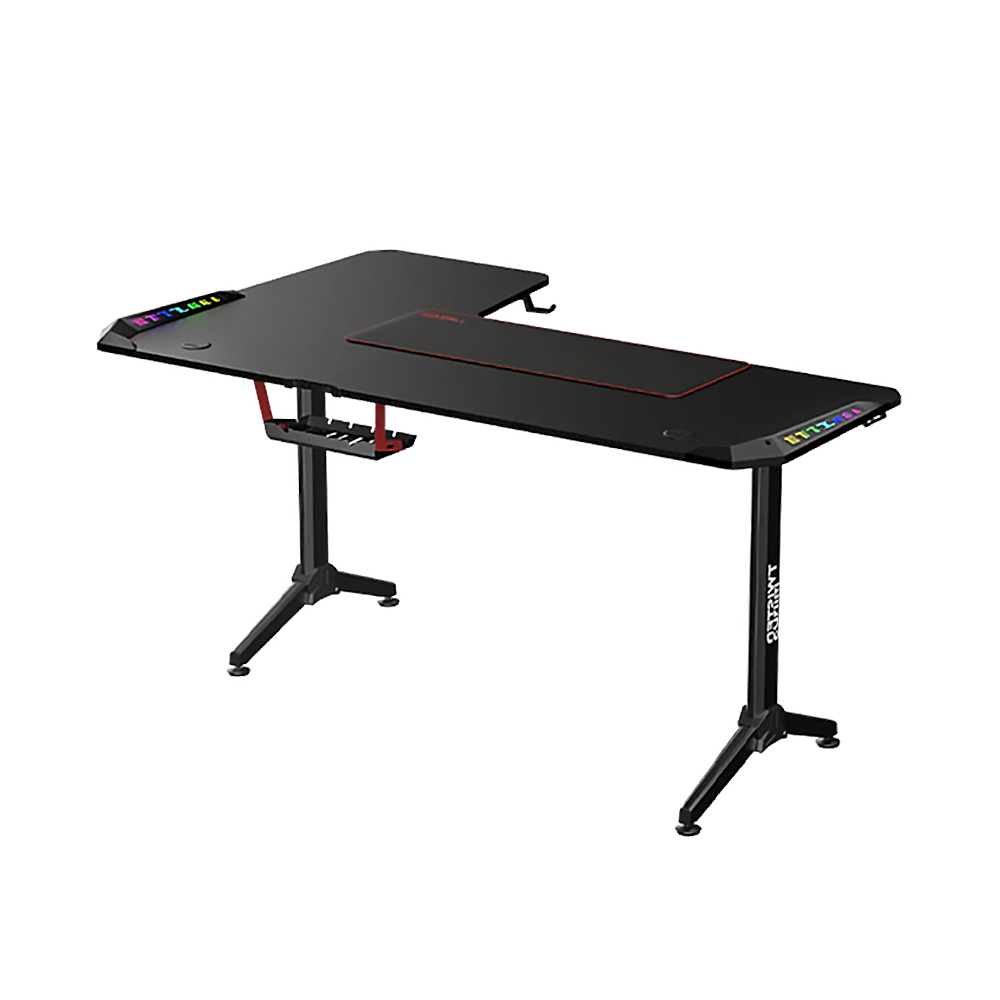 TWISTED MINDS WARRIOR L-Shaped RGB Gaming Desk Right - Black