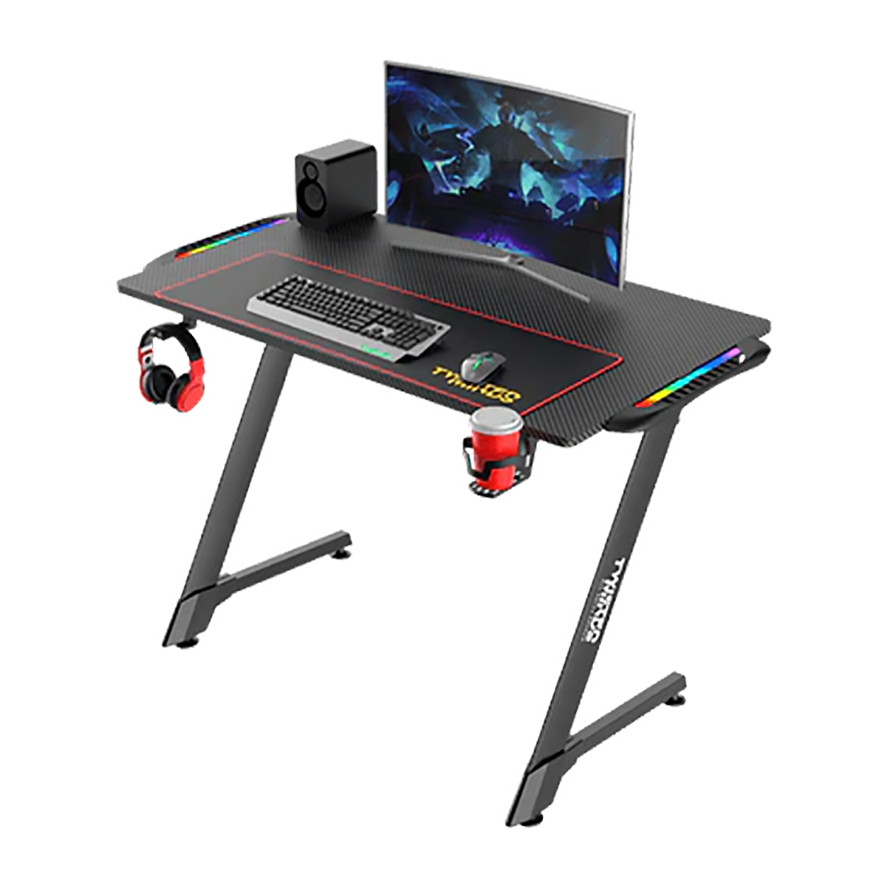 Twisted Minds Z Shaped Gaming Desk Carbon fiber texture