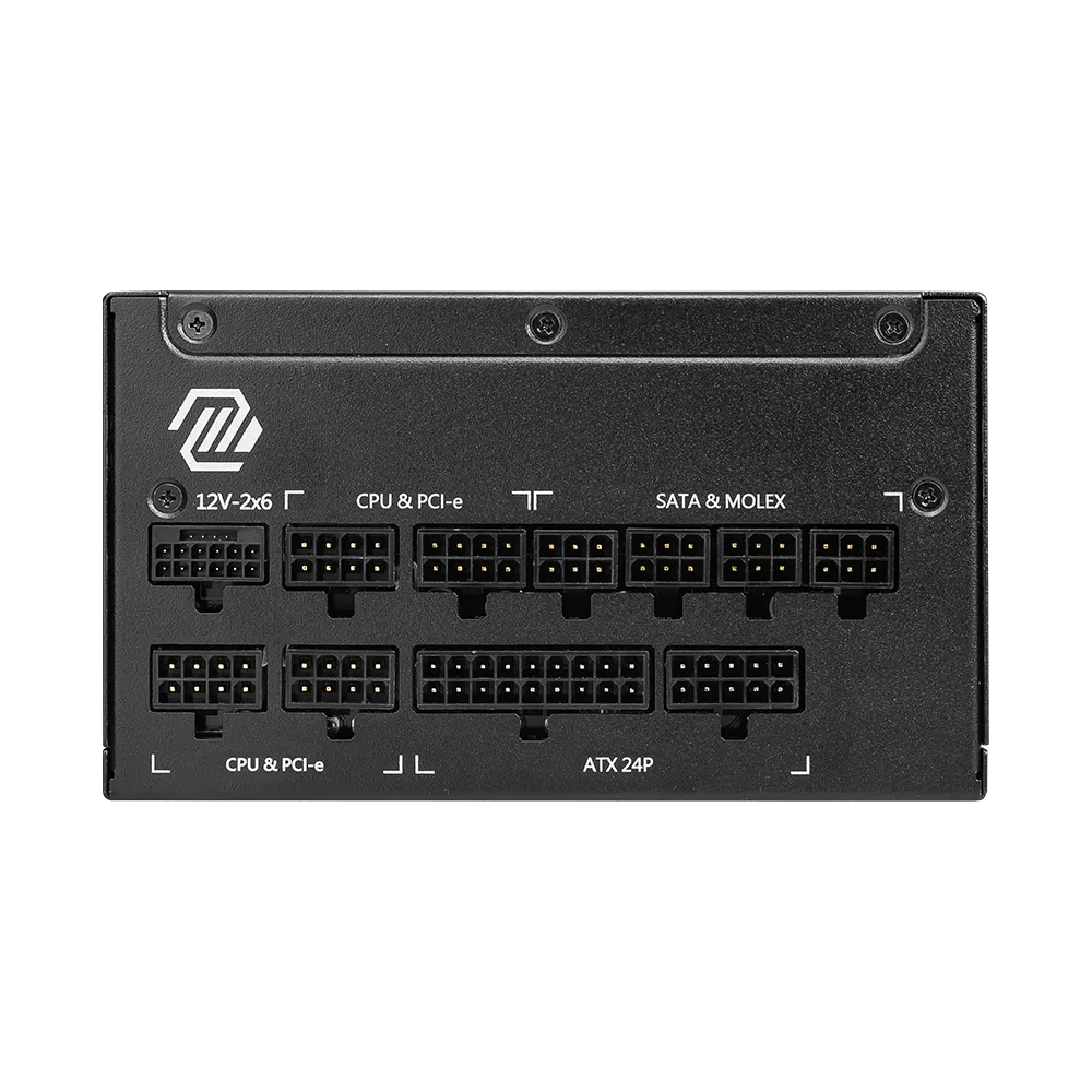MSI MAG A1000GL 1000W PCIE 5V Full Modular 80 Plus Gold ATX3.1 Power Supply - Black