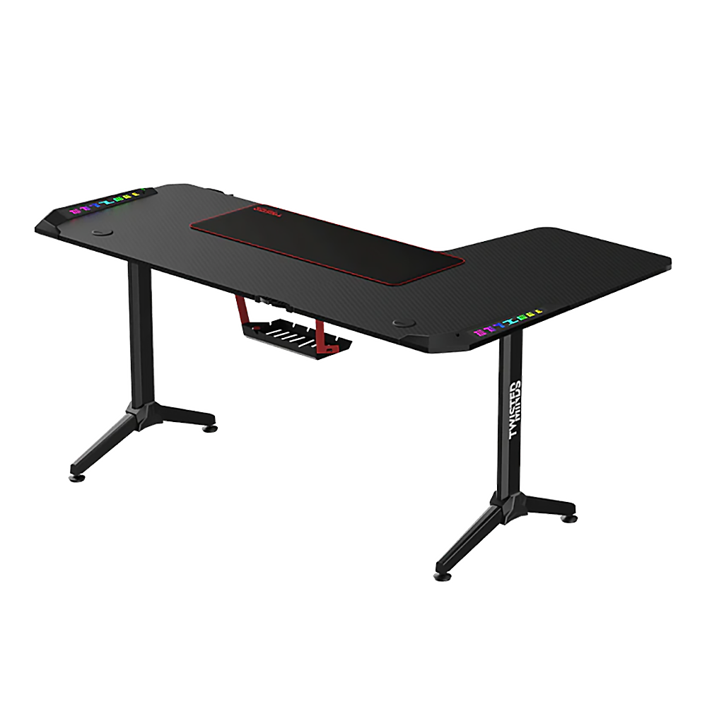 TWISTED MINDS WARRIOR L-Shaped RGB Gaming Desk Left - Black