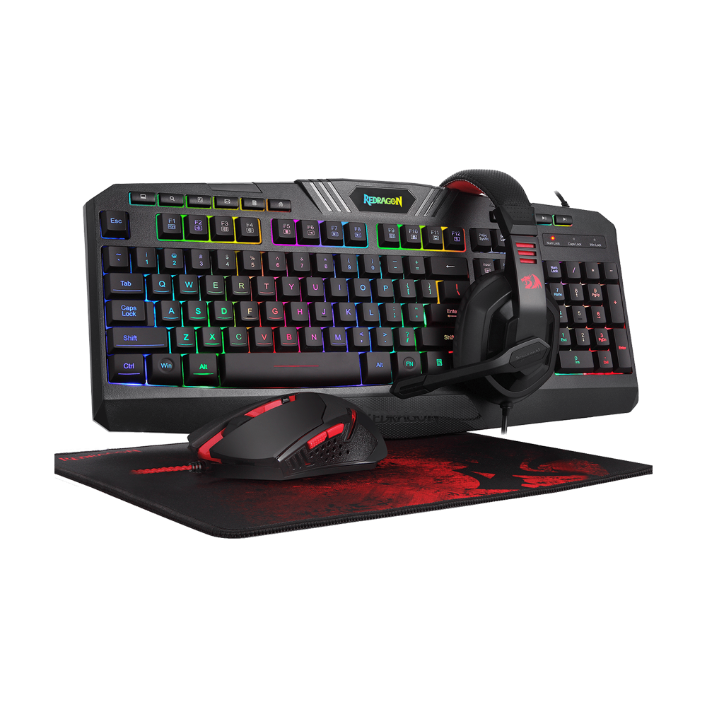 REDRAGON S101 Gaming Keyboard, Mouse, Mousepad And Headset - Black