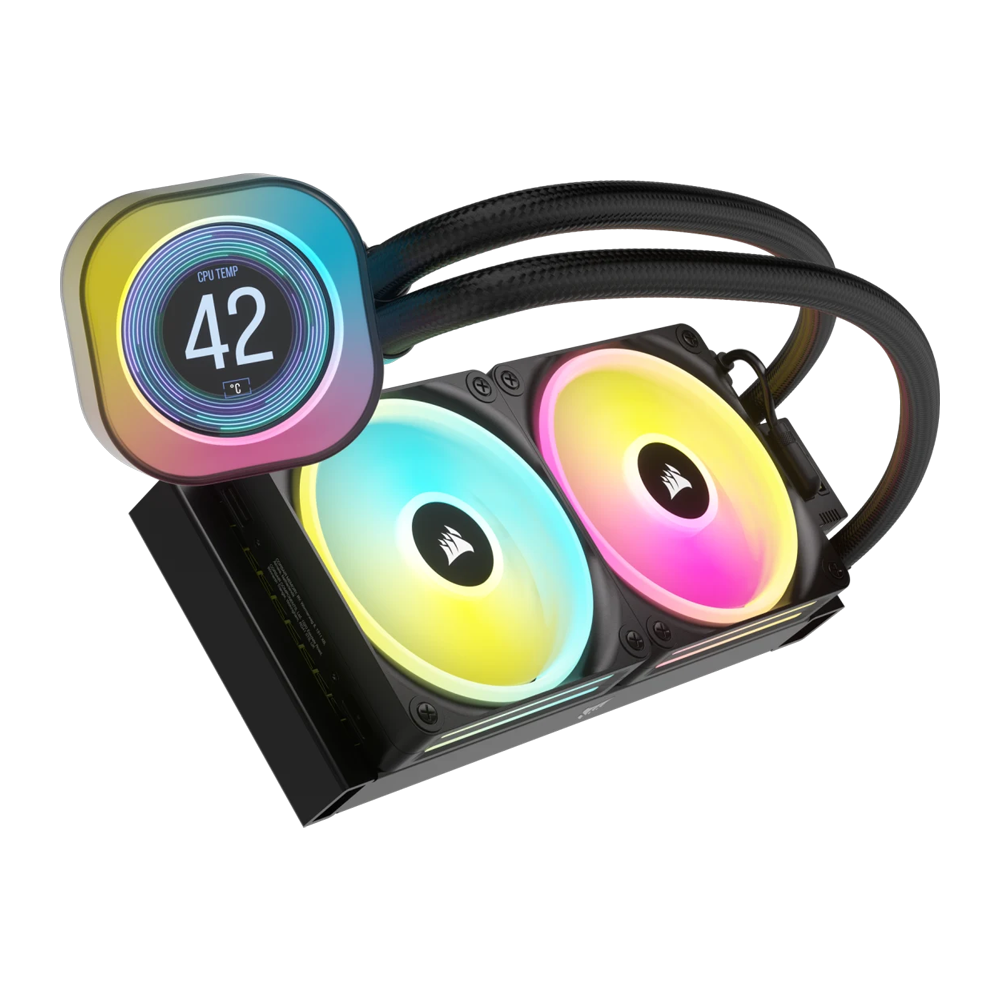 CORSAIR iCUE LINK H100i LCD Liquid CPU Cooler - Black