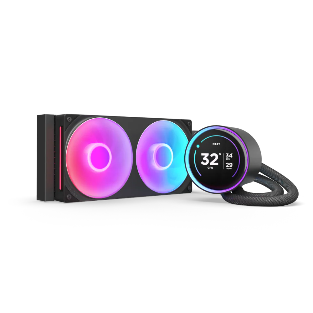 NZXT Kraken Elite 240 RGB 240mm AIO CPU Liquid Cooler With LCD Display - Black