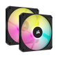 CORSAIR iCUE AF120 RGB SLIM 120mm PWM Twin Fan Pack - Black
