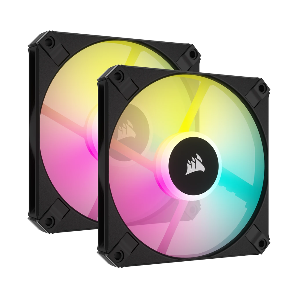 CORSAIR iCUE AF120 RGB SLIM 120mm PWM Twin Fan Pack - Black