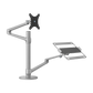 Gamvity OLL-3L Aluminum 2 in 1 Monitor Arm, Laptop Stand 17" - 27", Each Arm upto 6 KG - Silver