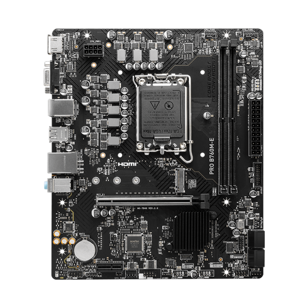 MSI PRO B760M-E DDR5 Motherboard - Black