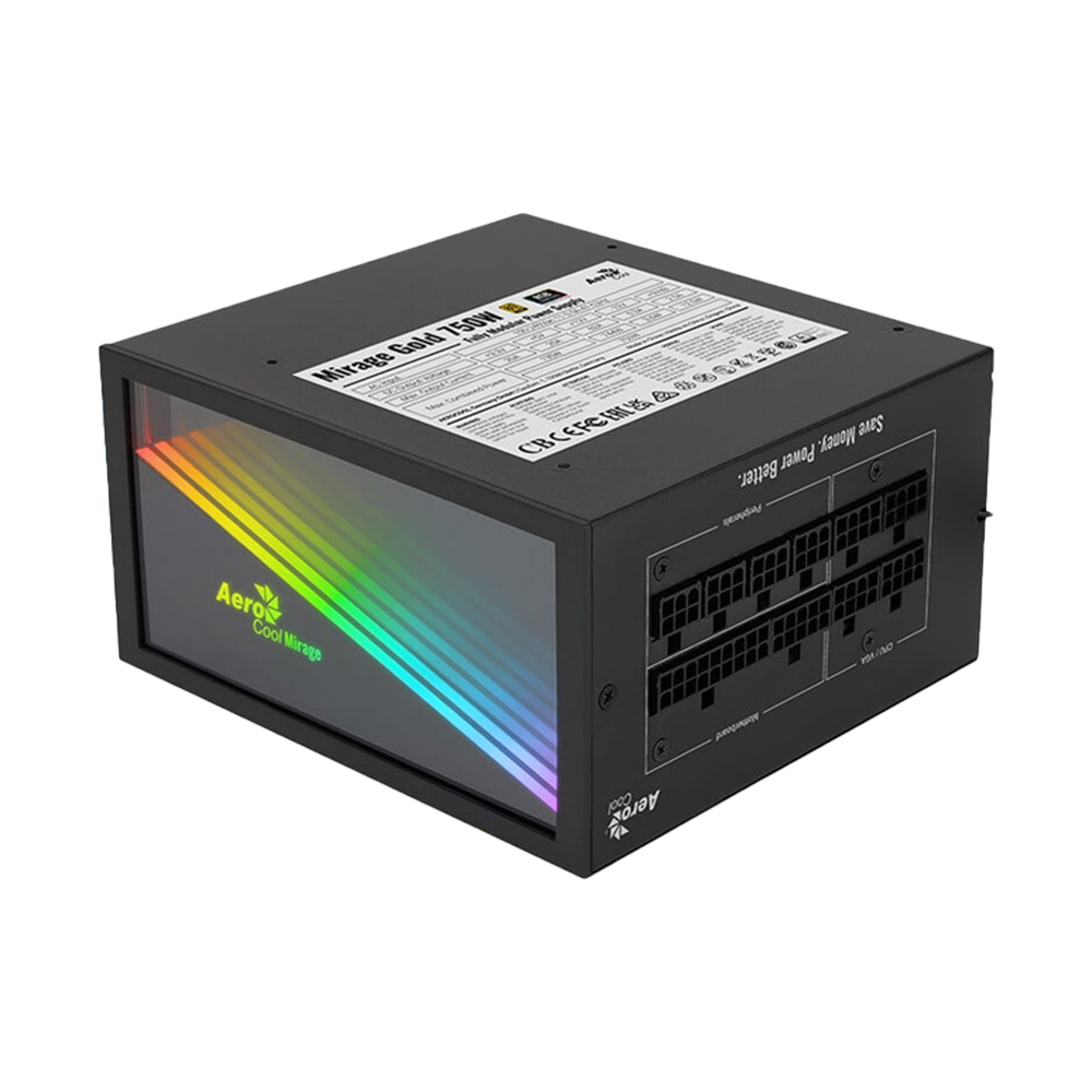 AEROCOOL MIRAGE 750W Gold Fully Modular Power Supply - Black