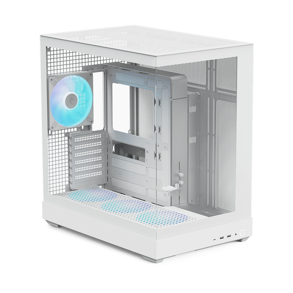 APNX V2-F With 4 Fans Mid Tower Case - White